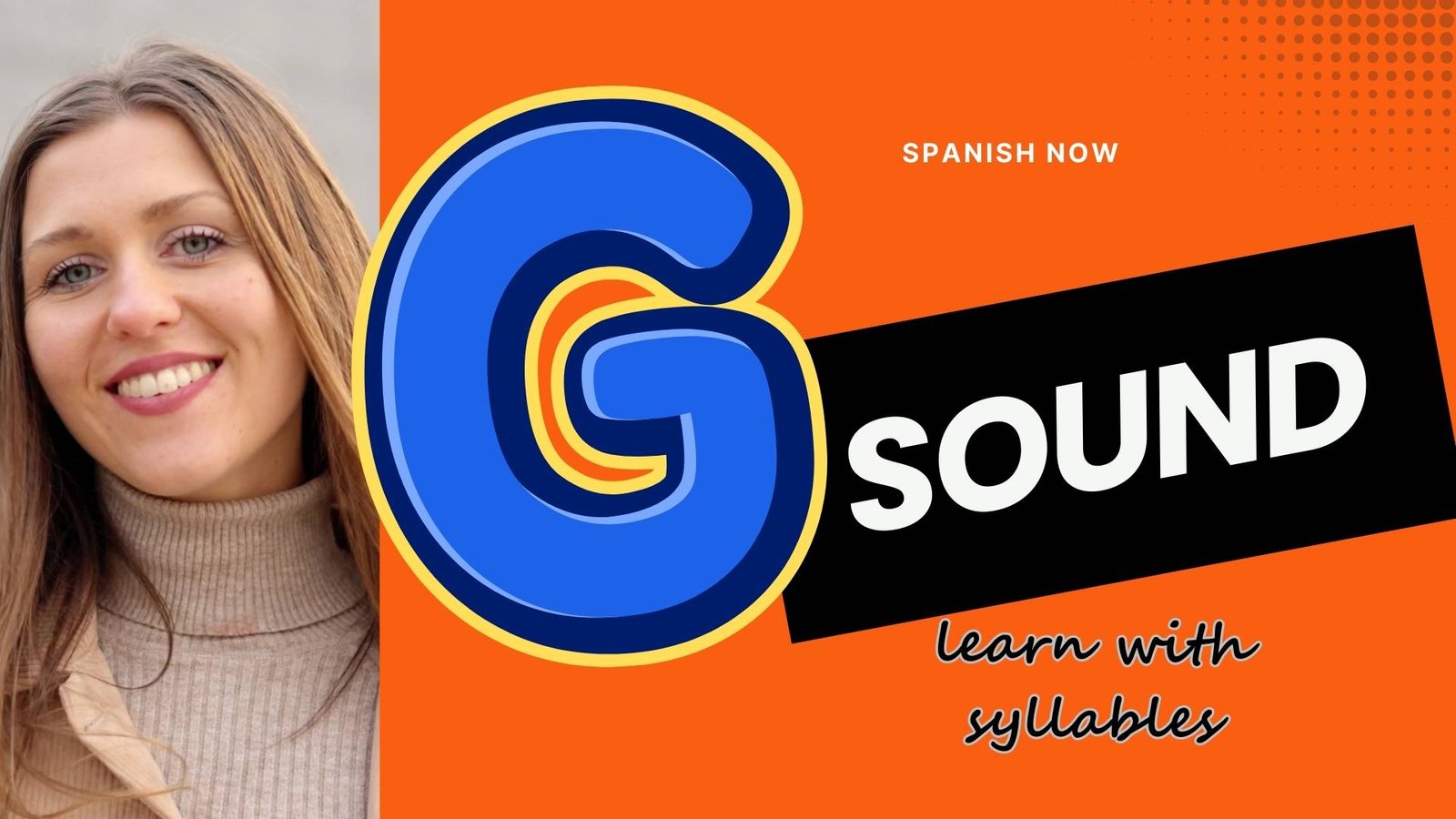 Spanish pronunciation lesson for the letter G with syllables GA GE GI GO GU