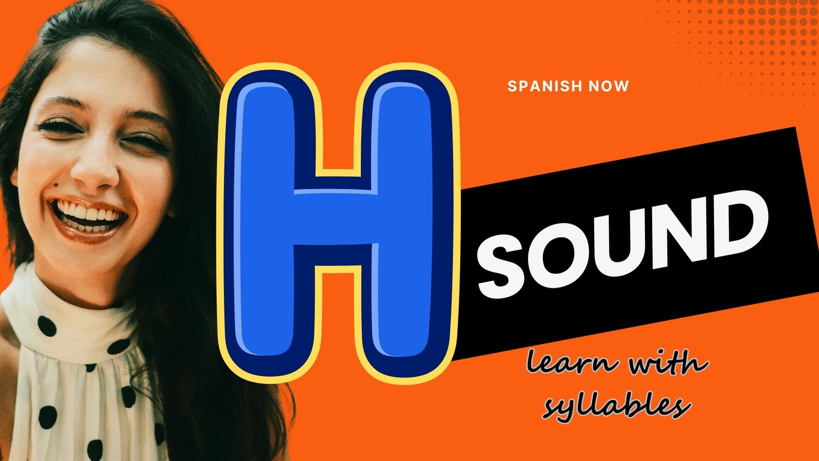 Spanish pronunciation lesson showing ha he hi ho hu syllables